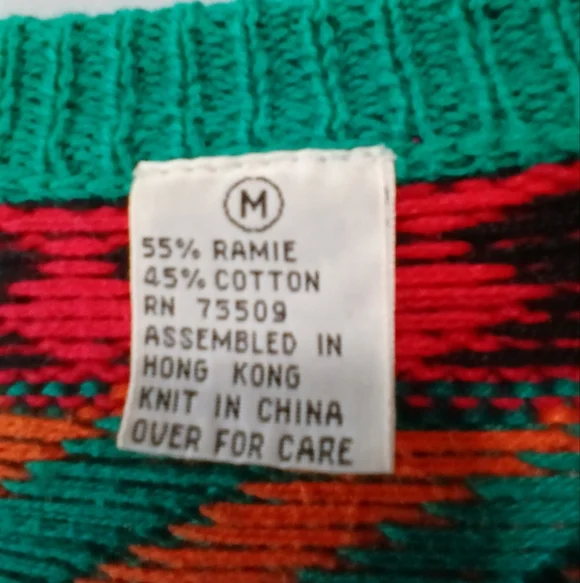 Vintage Laureen E Ong Button Down Sweater Womens Medium Cottagecore Tribal Cozy - Picture 6 of 7